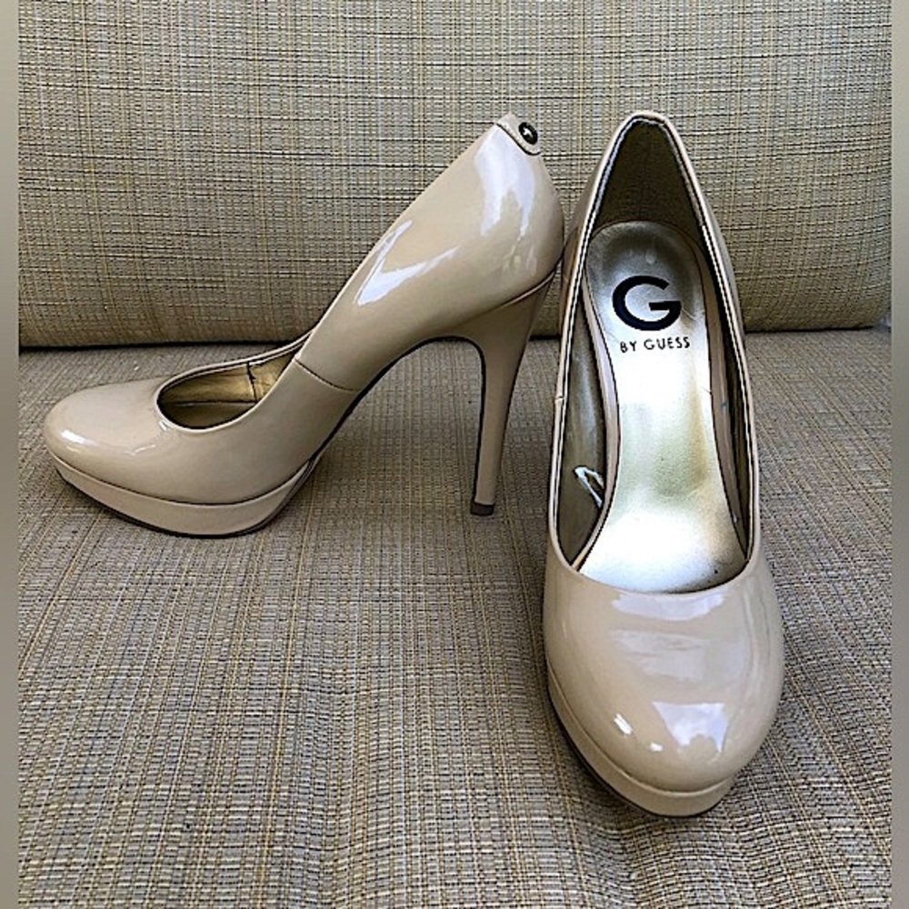 G by Guess Nude Platform Stiletto Slip On Pumps